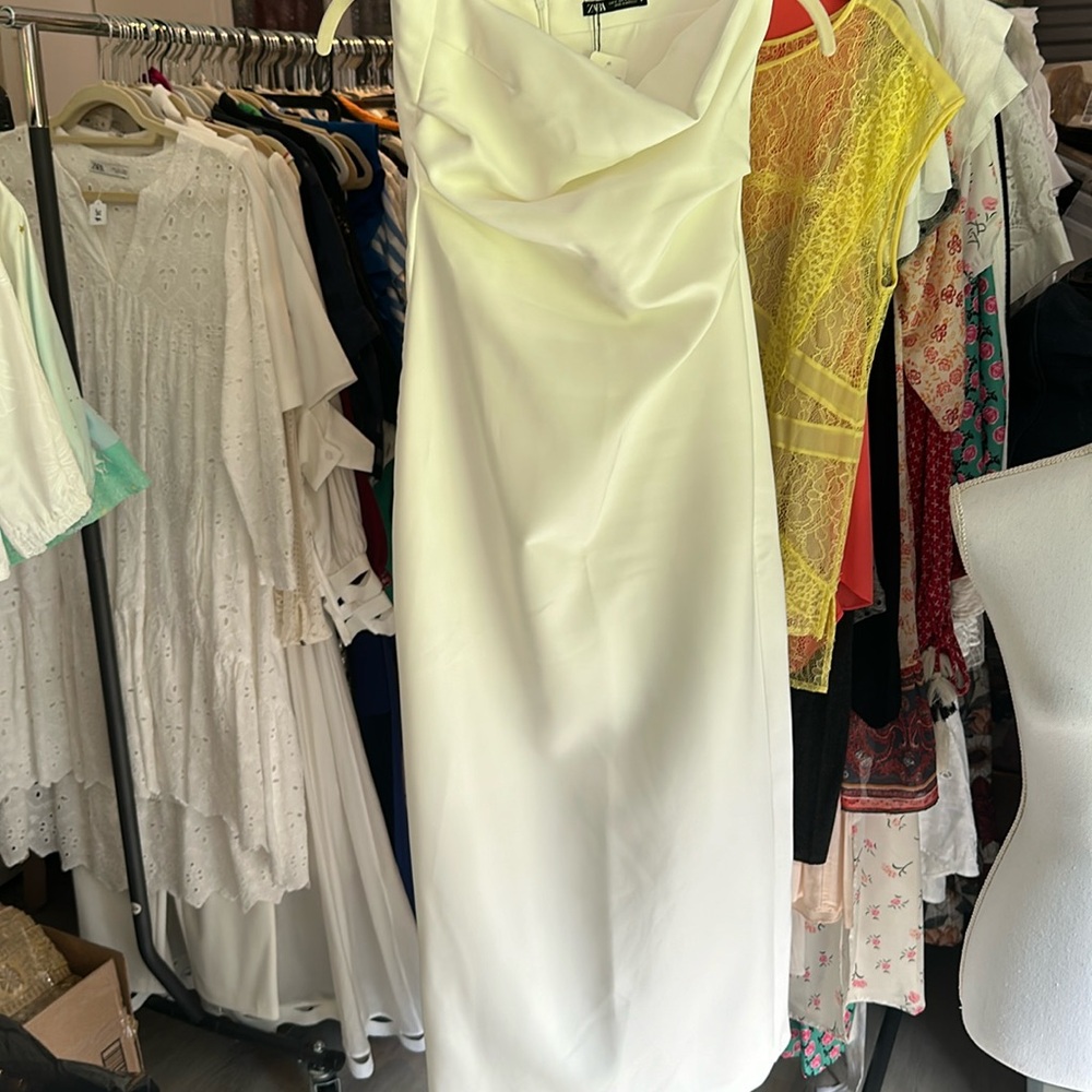 Strapless White Zara Long Dress